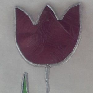 Garden Decoration Stained Glass Purple Tulip